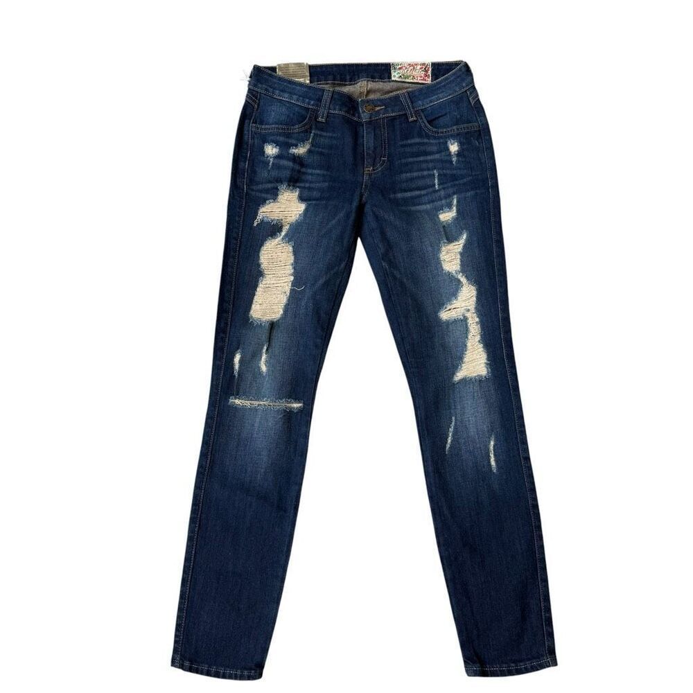 Siwy Hannah Slim Crop Jeans Women’s Size 25 Distressed Dark Wash Made in USA NWT